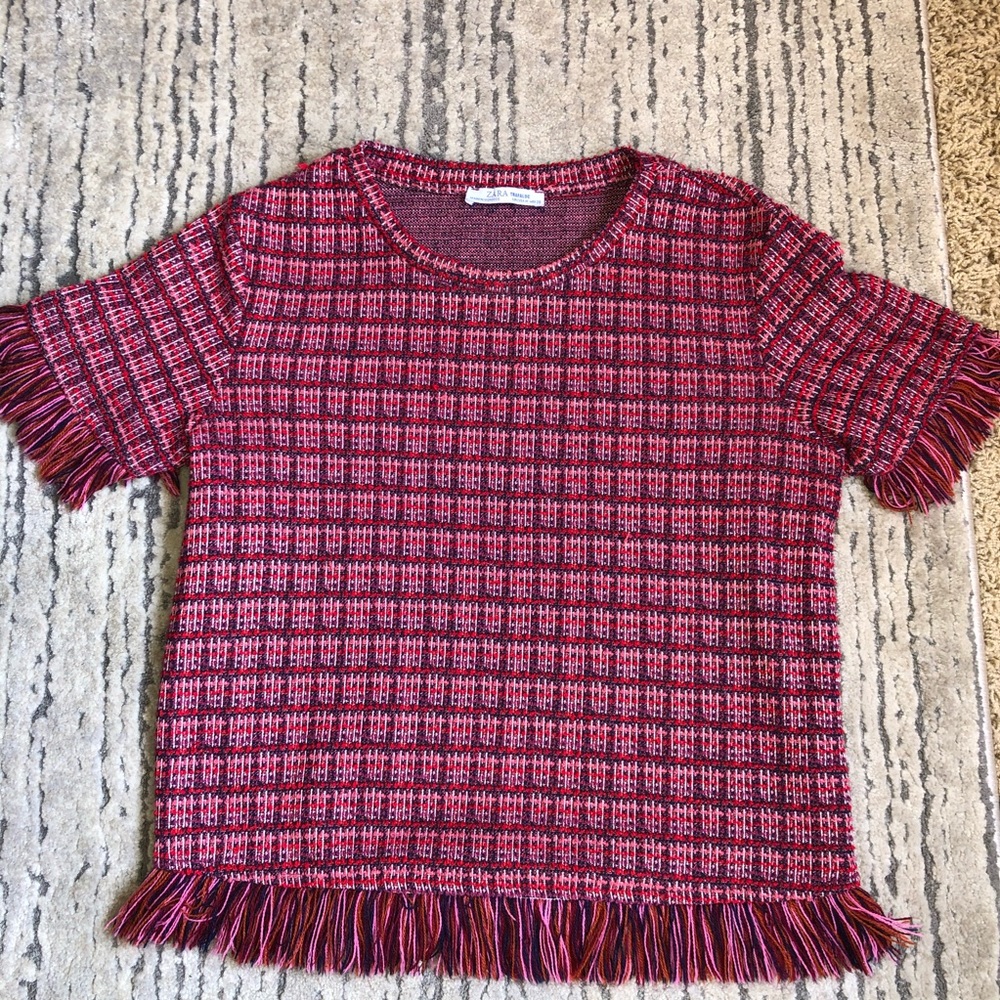 Zara Fringed Pink Spring Shirt